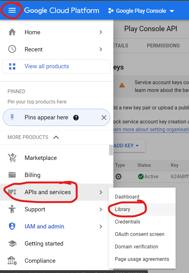 Google Play Game Services – APIs y servicios – Consola de Google Cloud